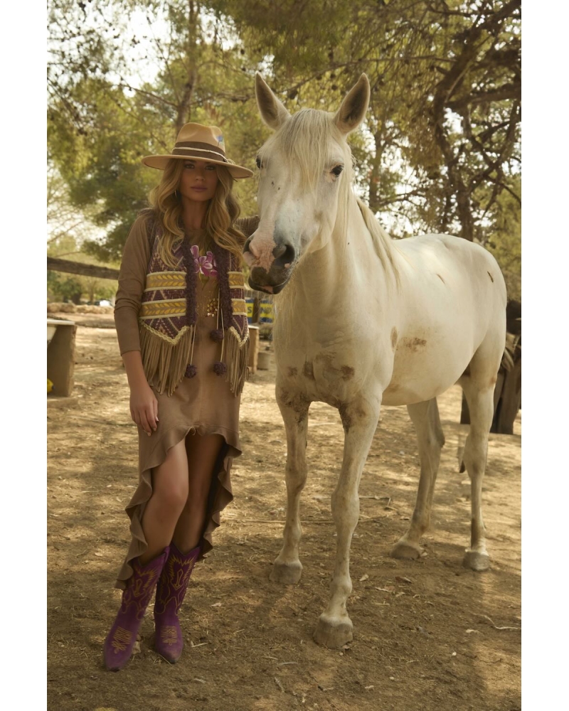 Robe asymétrique brune Buffalo