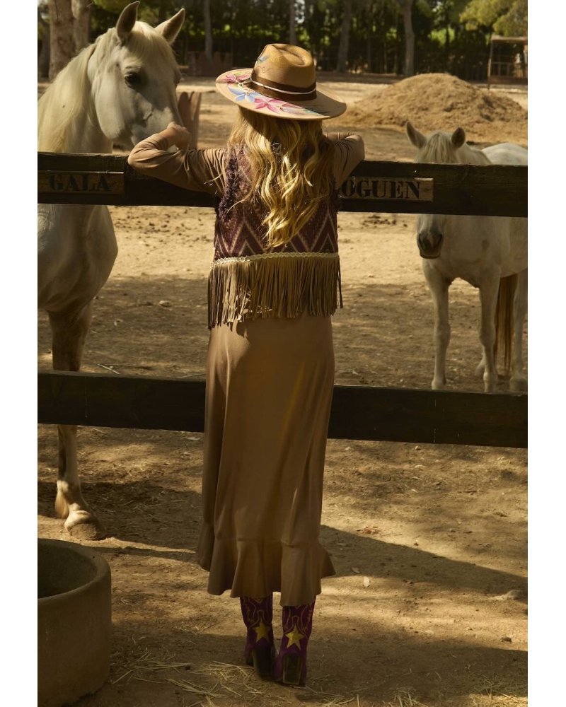 Robe asymétrique brune Buffalo
