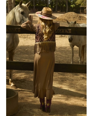 Brown asymmetric dress buffalo