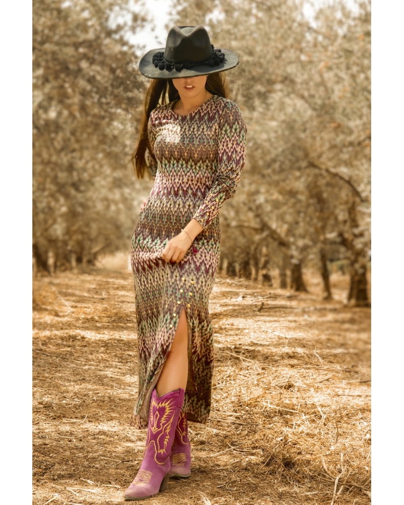 Lavender long dress 2