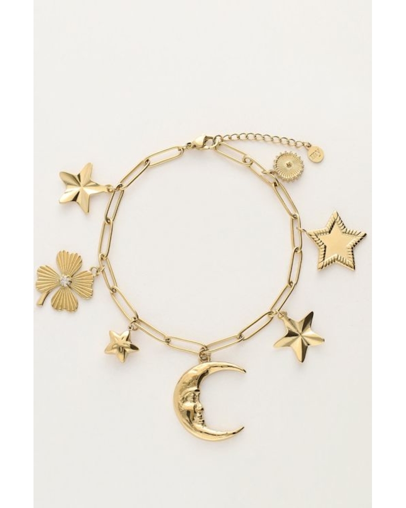 Pulsera Luna y Estrellas Oro