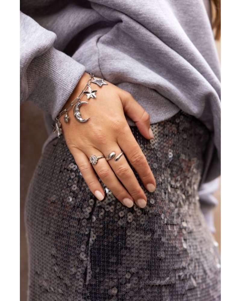 Pulsera Luna y Estrellas Plata 2