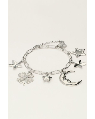 Collar Luna y Estrellas Plata