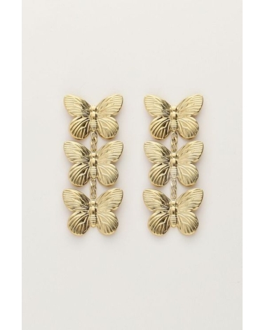 Trois boucles d'oreilles papillons