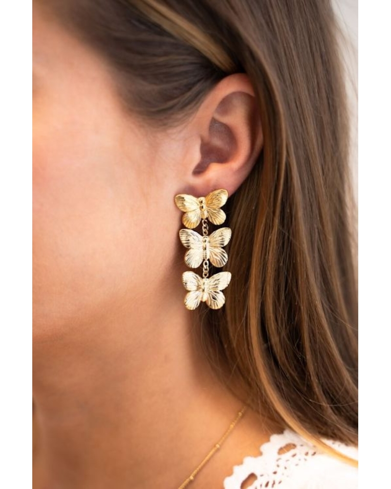 Three butterflies earrings