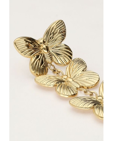 Trois boucles d'oreilles papillons