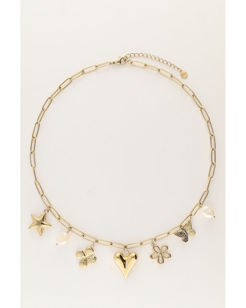 Collar Charms y Perlas