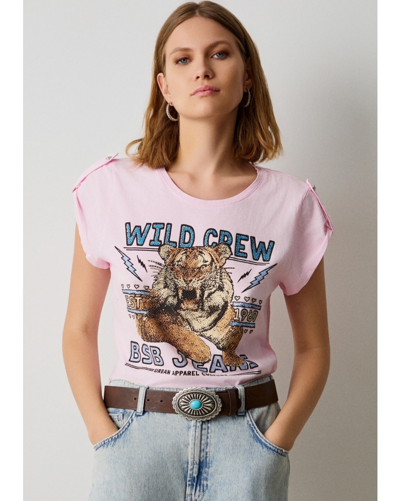 T-shirt Tigre Strass