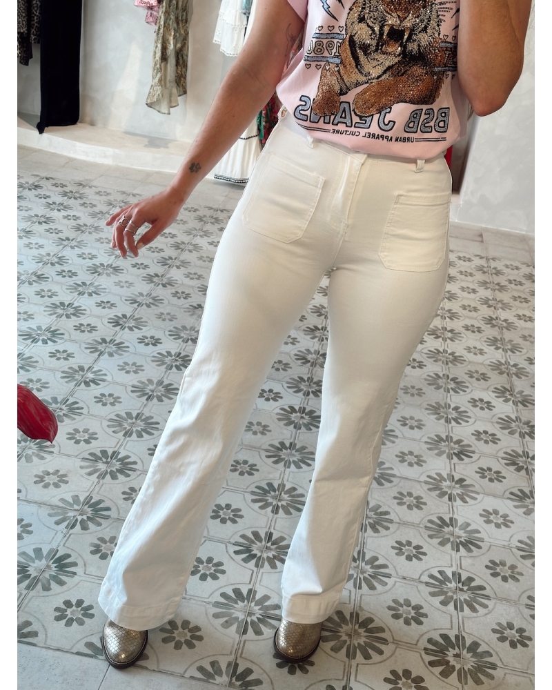 Pantalón Bolsillos Blanco