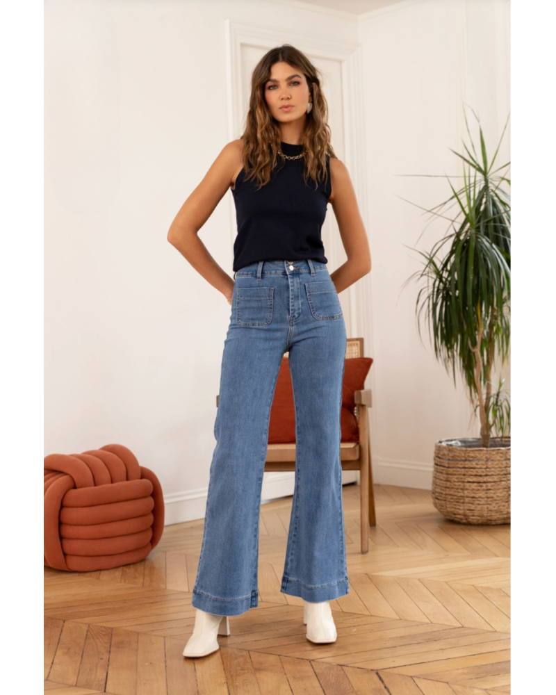 Poches de cowboy bleues