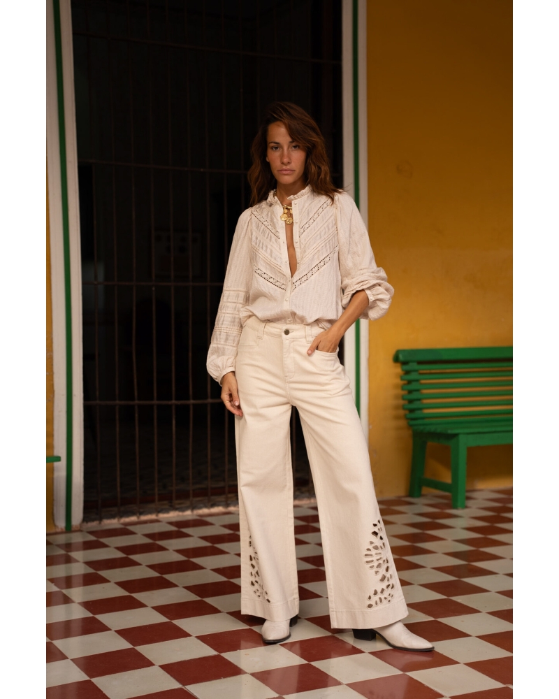 Vaquero Beige Calado