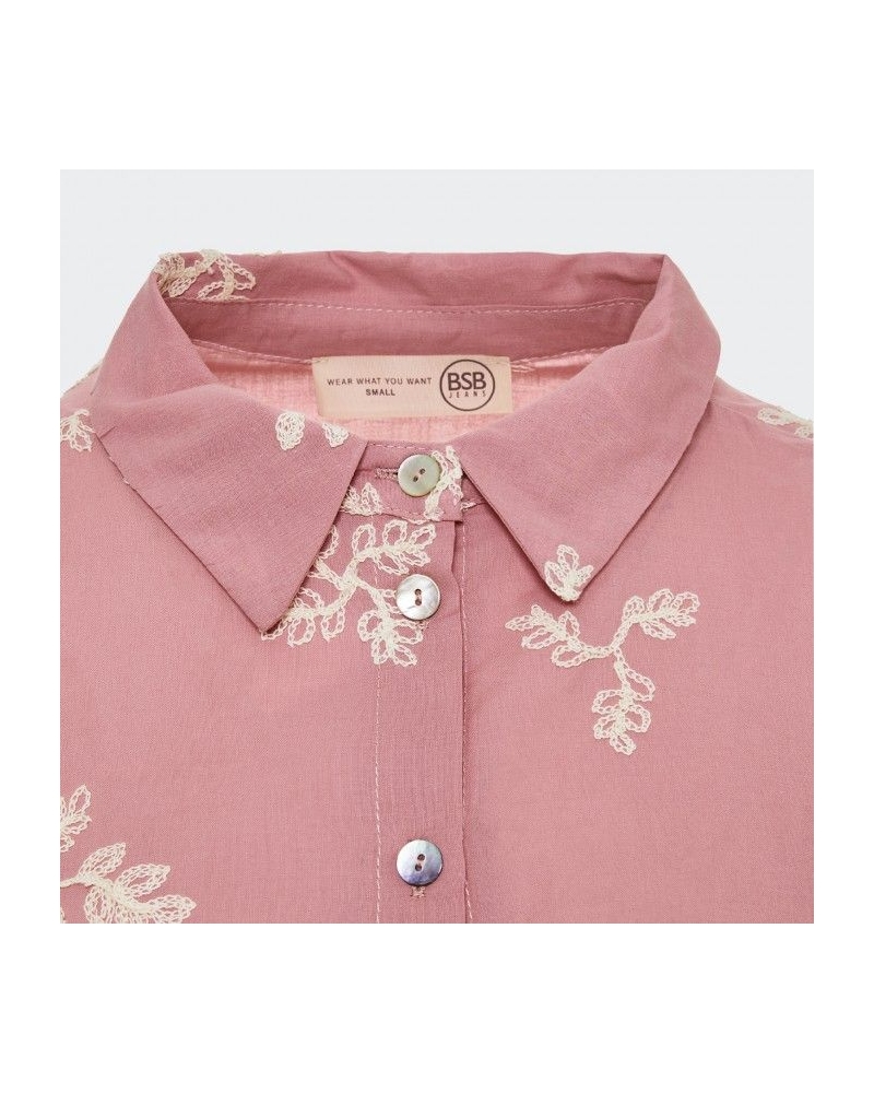 Chemise brodée rose 2