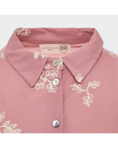 Chemise brodée rose