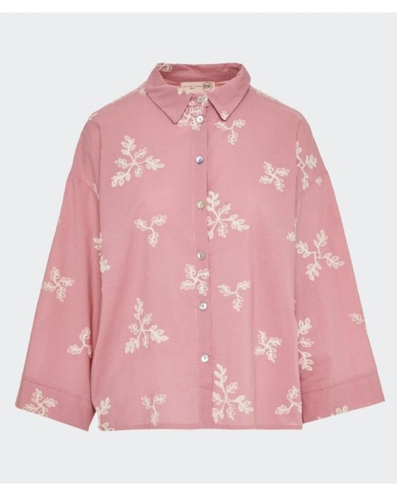 Chemise brodée rose