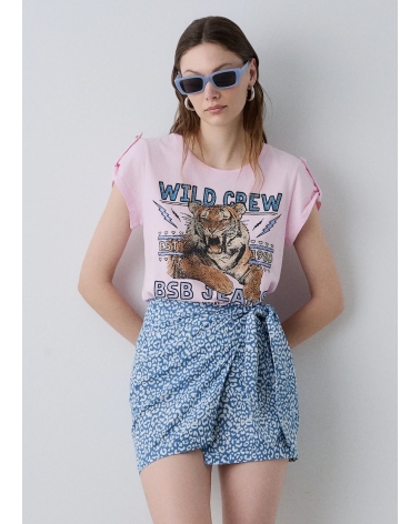 Falda Jean Leopardo