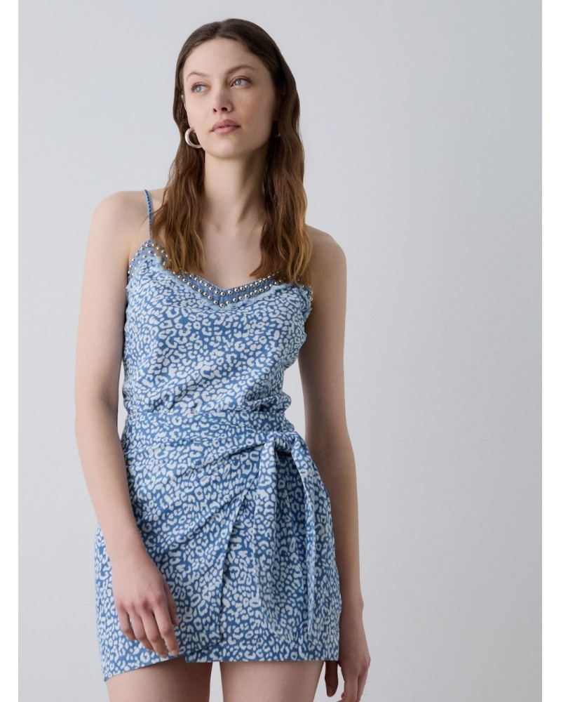 Jean Leopard Skirt