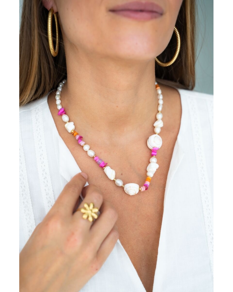 Collar Perlas y Conchas