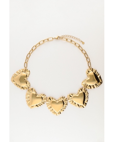 Collar Maxi Corazones Oro