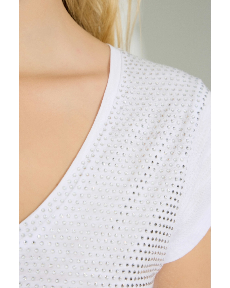 White T-shirt Strass 2