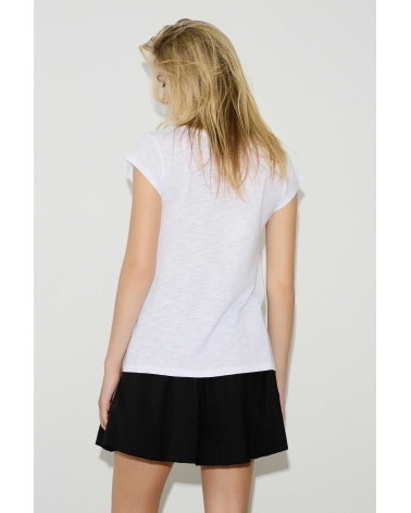 White T-shirt Strass
