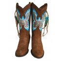 Bota Campera Águila Tostada - Turquesa