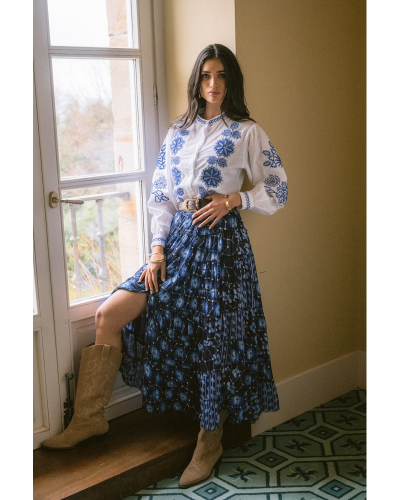 Falda Larga Dalia Blue 2