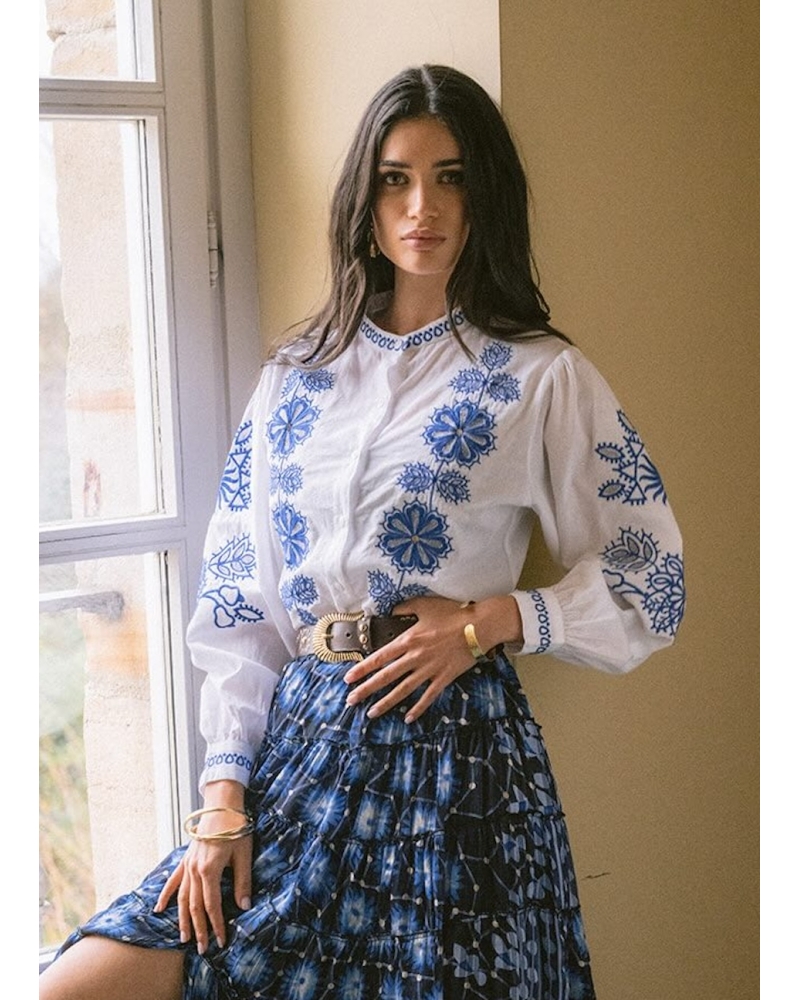 Blusa Bordados Azules 2