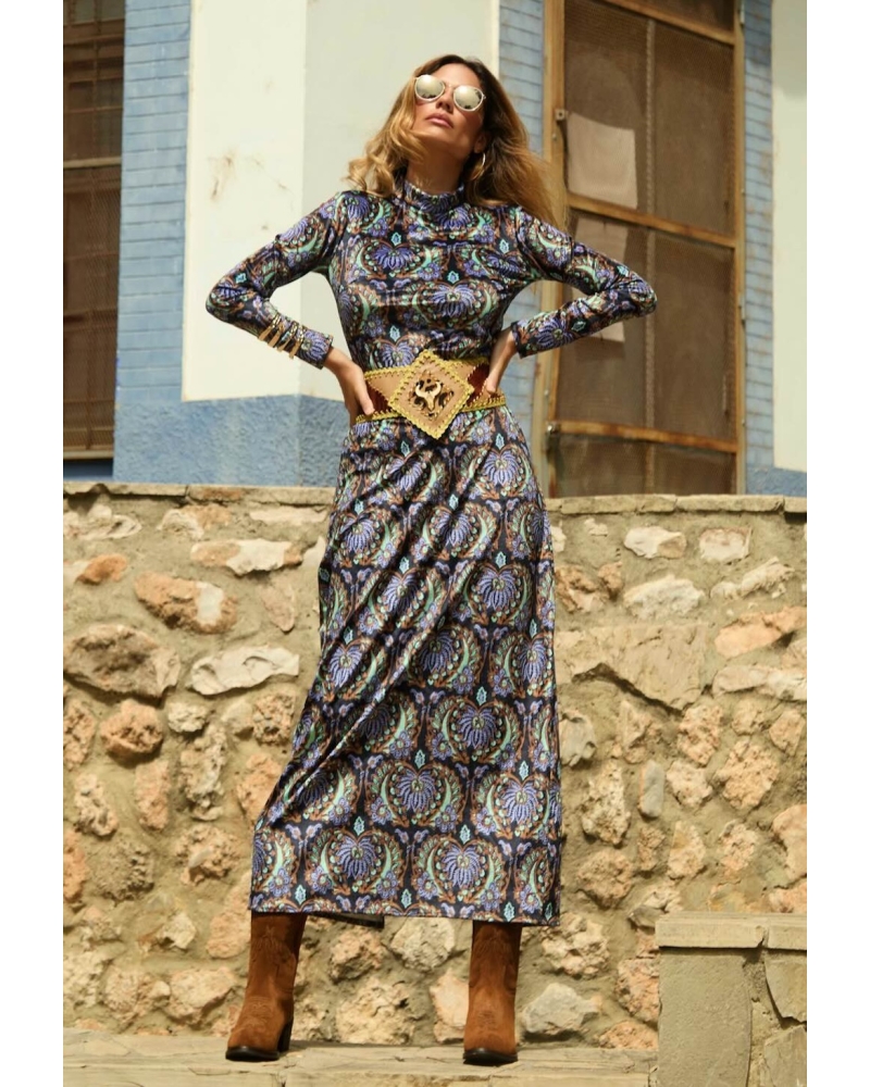 Robe longue pétunia