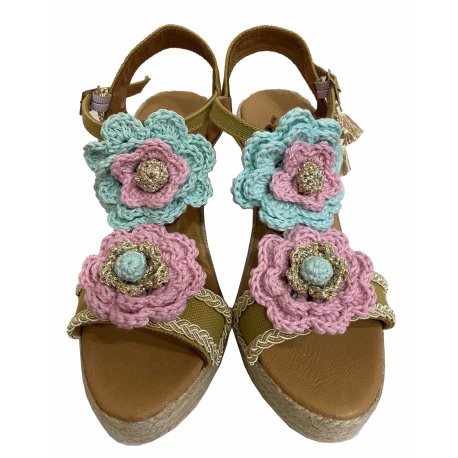 Sandalia Triple Evita Roses 2