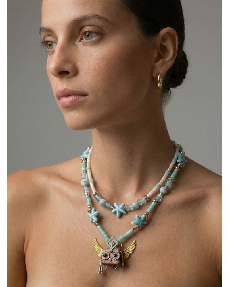 Collier robot turquoise 2