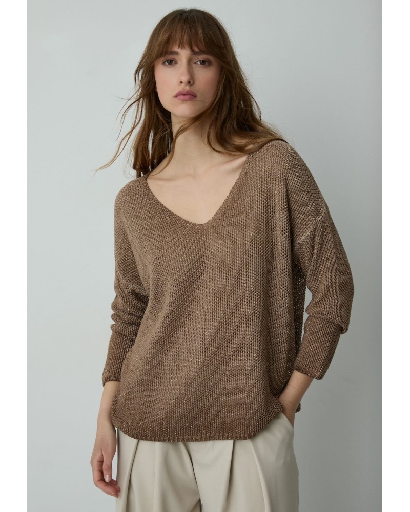 Jersey Lurex Tobacco