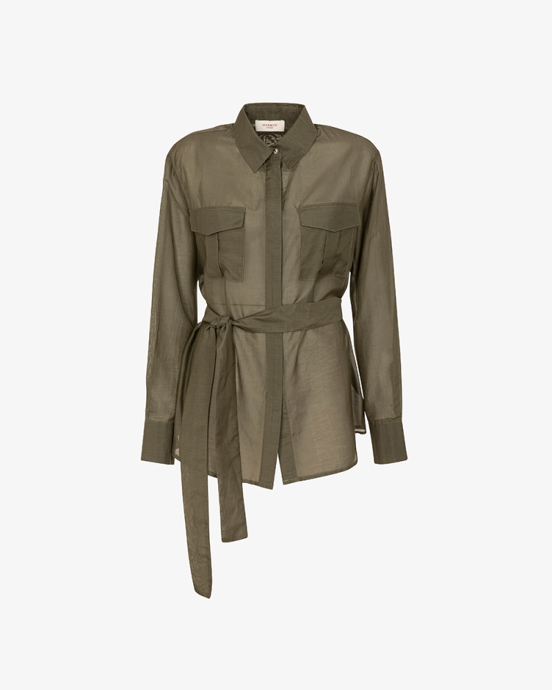Silky military blouse