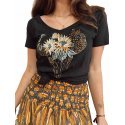 Camiseta Pintada Búfalo Margaritas