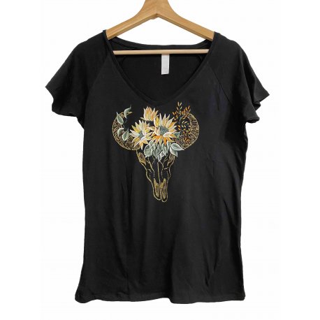 Camiseta Pintada Búfalo Margaritas 2