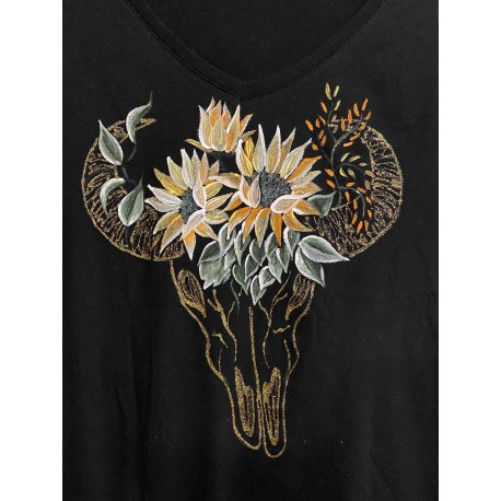 Camiseta Pintada Búfalo Margaritas