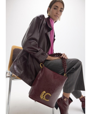 Bolso Hombro Burdeos Asa Trenzada Lola Casademunt