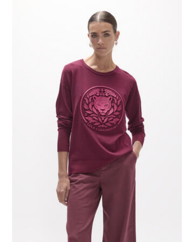 Jersey Burdeos Animal Lola Casademunt