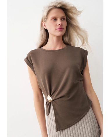 Camiseta Aplique Taupe BSB