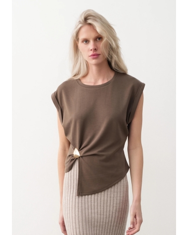 Camiseta Aplique Taupe BSB