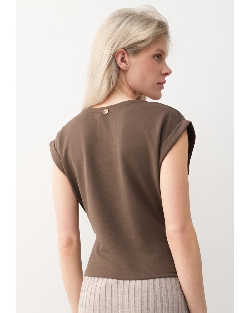 Camiseta Aplique Taupe BSB
