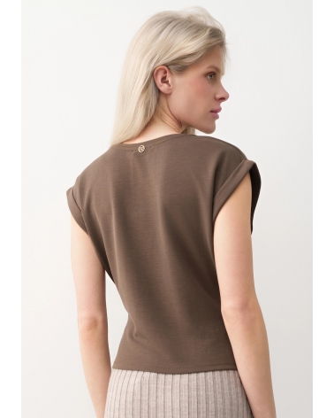 Camiseta Aplique Taupe BSB