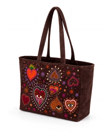 Shopper Terciopelo Corazones