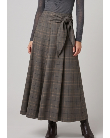 Falda Lazada Cuadros Gris
