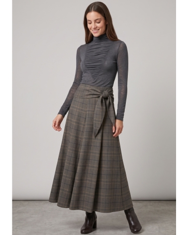 Falda Lazada Cuadros Gris