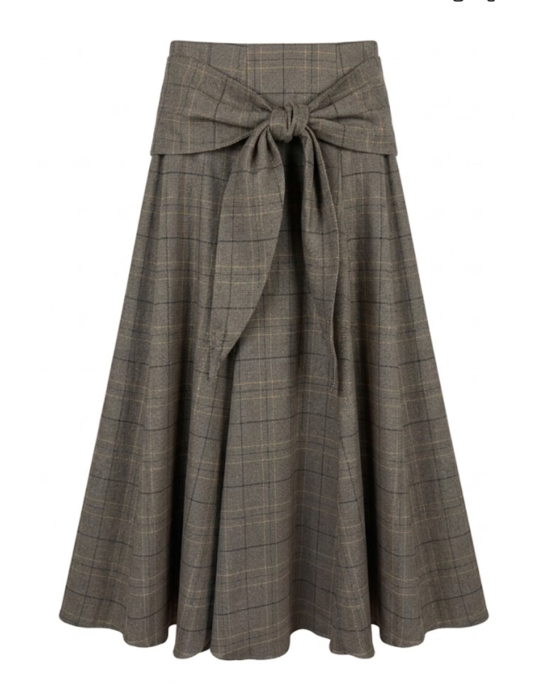 Falda Lazada Cuadros Gris