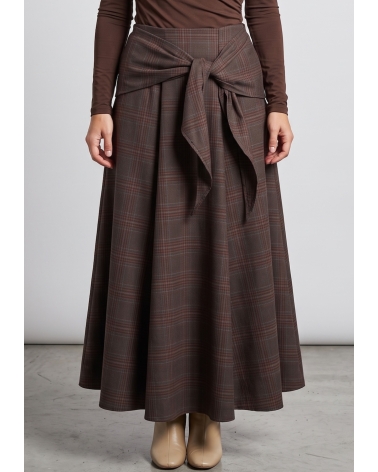 Falda Lazada Cuadros Vino