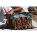 Bandolera Mediana Flecos Piel y Cenefa lentejuelas