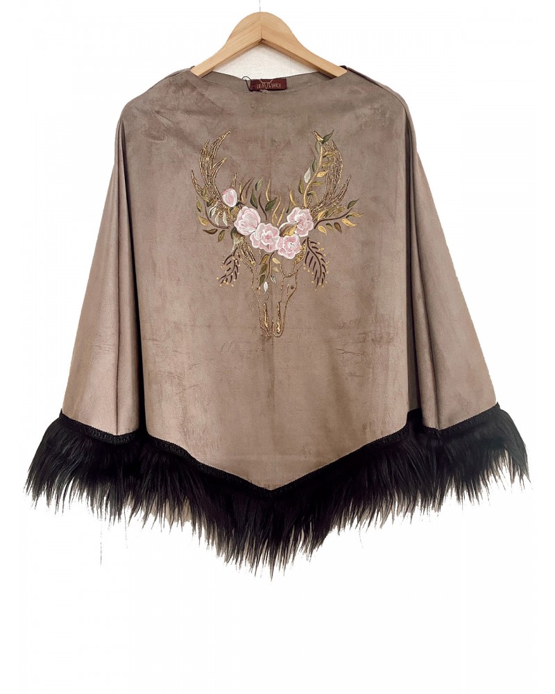 Poncho Antelina Buffalo and Roses 2