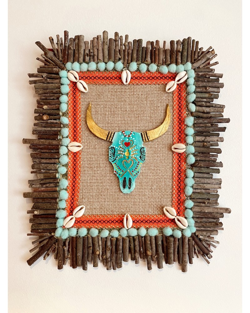 Painting Boho Turquoise Buffalo