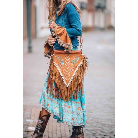 Bolso bandolero de lona para mujer, estilo informal, con bordado de sol